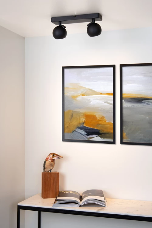 Lucide FAVORI - Plafondspot - 2xGU10 - Zwart - sfeer 1